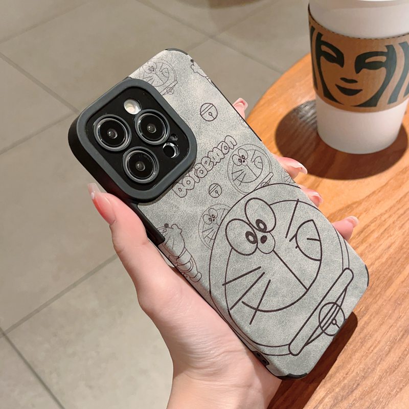 DISNEY Ốp Điện Thoại Da Lộn Mềm In Hình Doraemon Cho IPhone 7 Plus 8 Plus X XS XR XS Max 11 13 12 14 PRO Max 14 Plus SE 2020 2022