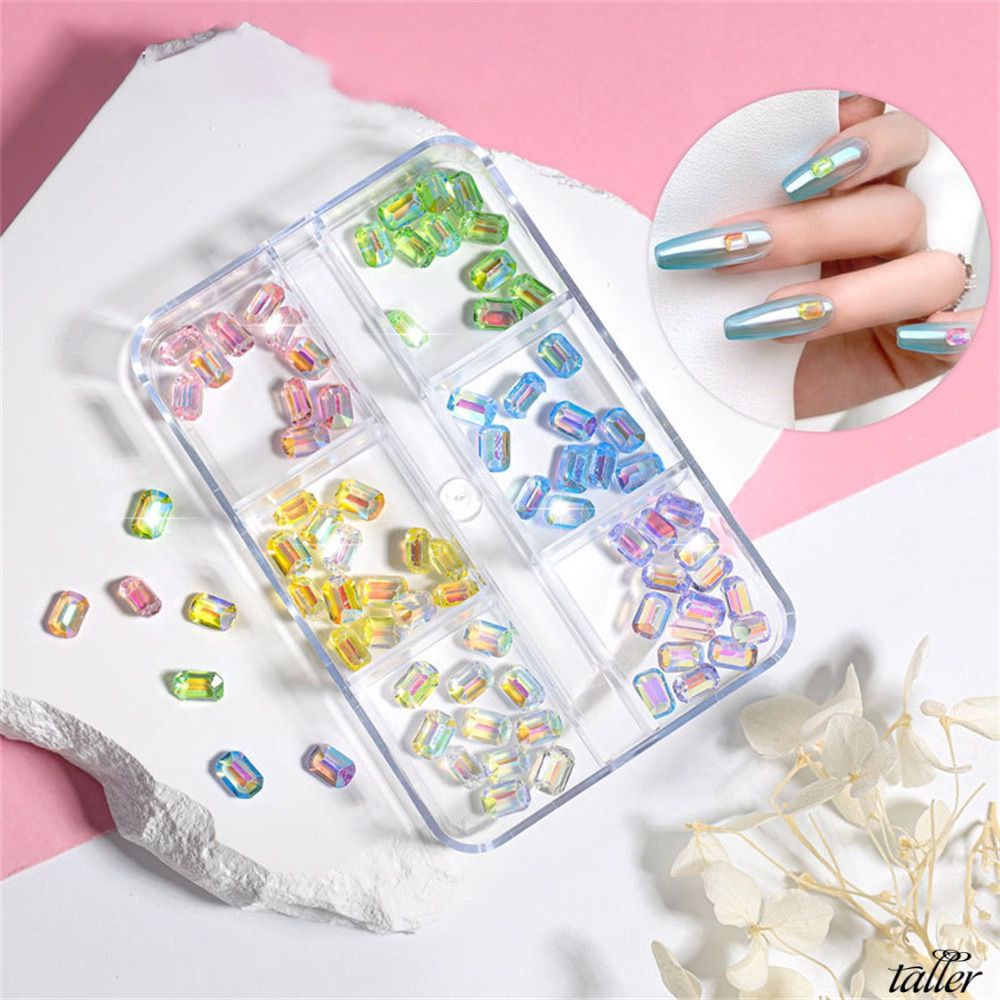 ✧Ready Stcok Manya 6 Ô/1 Hộp Dụng Cụ Làm Móng Nghệ Thuật Aurora Trang Sức Kim Cương Giả Hình Bát Giác Đặc Biệt Gel Quang Trị Liệu Trang Trí Cho Tiệm Làm Móng Cao Hơn