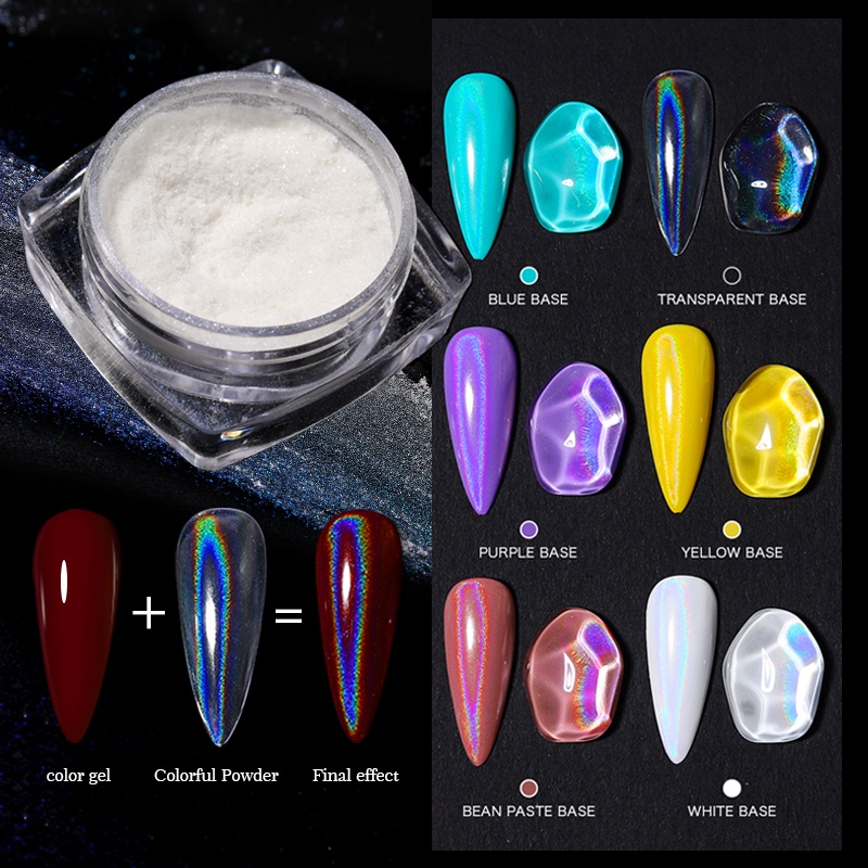 Bột nhũ UR SUGAR ánh bạc lấp lánh dùng trang trí móng nghệ thuật