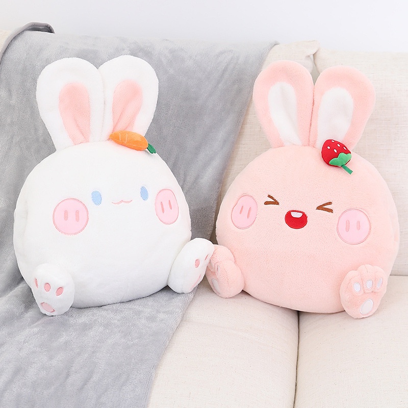 Gối Giữ Ấm Tay 3 Trong 1 Hình Thỏ Hoạt Hình Dễ Thương
