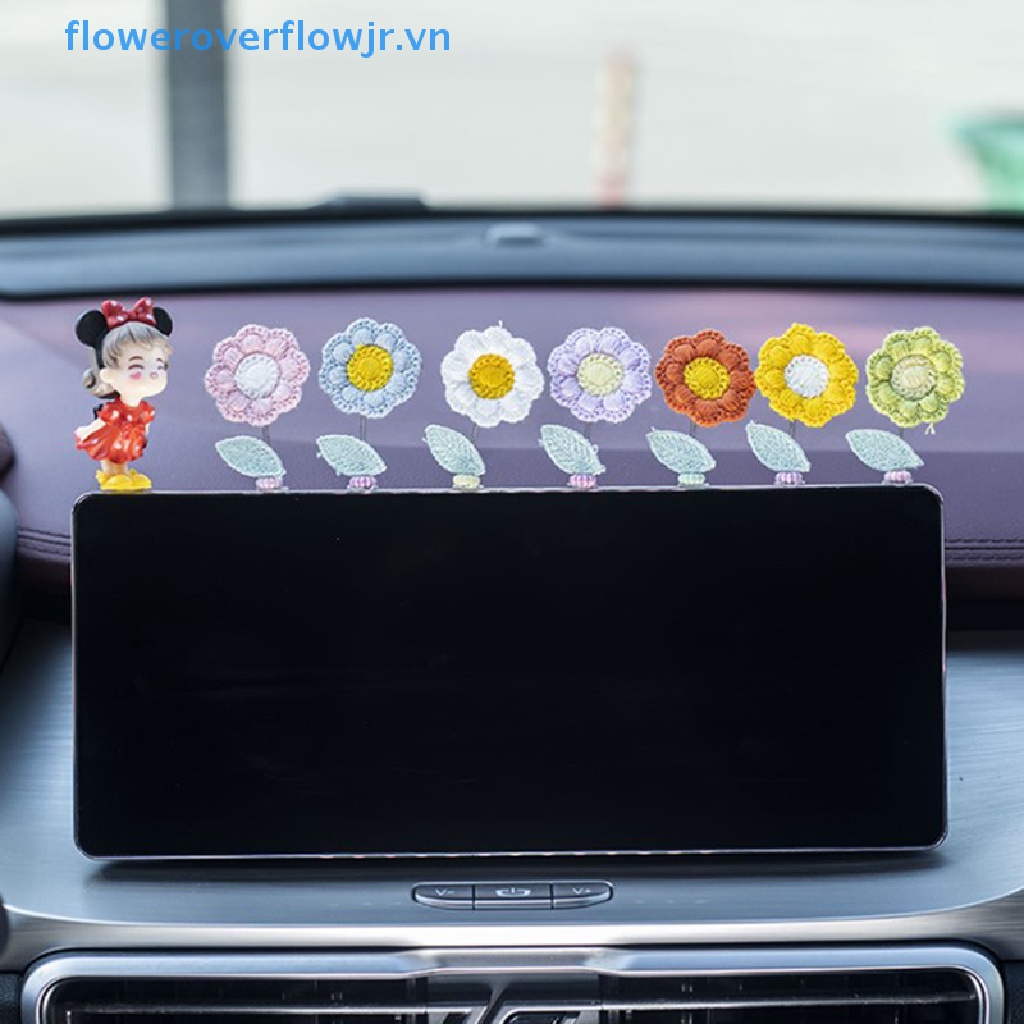 Hoa Lắc Đầu Mini Đan Móc Thủ Công Trang Trí Nội Thất Xe Hơi