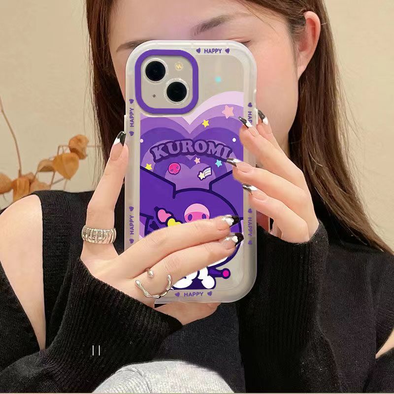 ✅Ốp Điện Thoại Mềm Trong Suốt Họa Tiết Kuromi Dễ Thương Cho Apple iPhone 14 / 13pro 12promax 7Plus Xr Xs Max Pk2