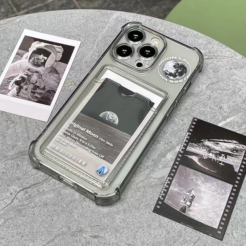 Ốp Điện Thoại TPU Silicon Dày Mềm Chống Sốc Hình Mặt Trăng Màu Xám IPhone 14 Pro Max13 12 11 Pro XS Max XR X 8 7 6 6S Plus