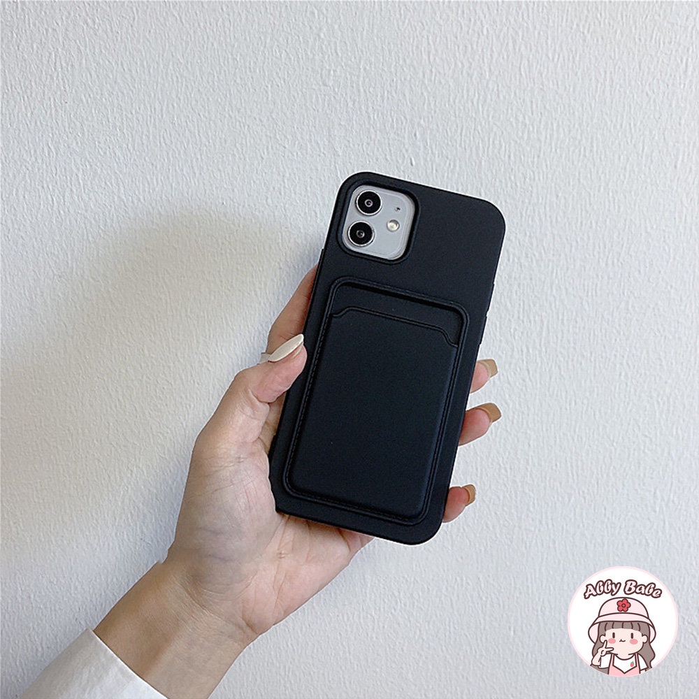 Ốp Điện Thoại Silicon Dẻo Màu Trắng Kèm Ngăn Đựng Thẻ Chống Bụi Bẩn Cho IPhone 14 Pro Max 13 12 11 Pro Max