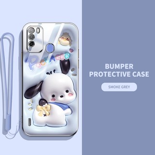 Ốp Điện Thoại Viền Thẳng Hình Chú Cún 3D Bảo Vệ Ống Kính Máy Ảnh Cho Infinix ITEL S16 ITEL vision 1 Pro ITEL S17 vision 3 P38