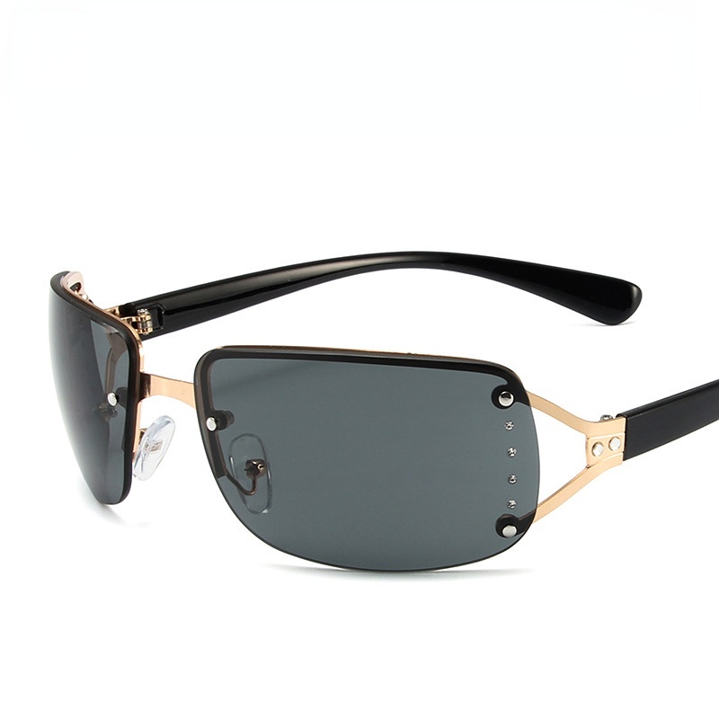 Kính Mát Gọng Vuông Kim Loại Thời Trang Cho Nam Nữ