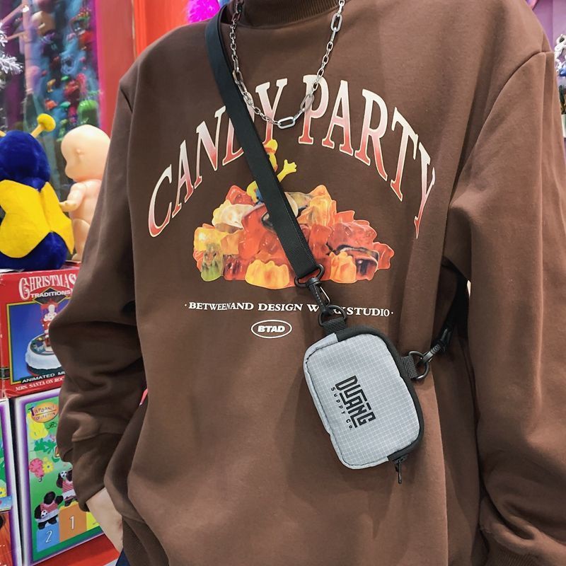 Túi Đeo Chéo Mini Đựng Tai Nghe / Tiền Xu Phong Cách Hip Hop Thời Trang Cho Nam