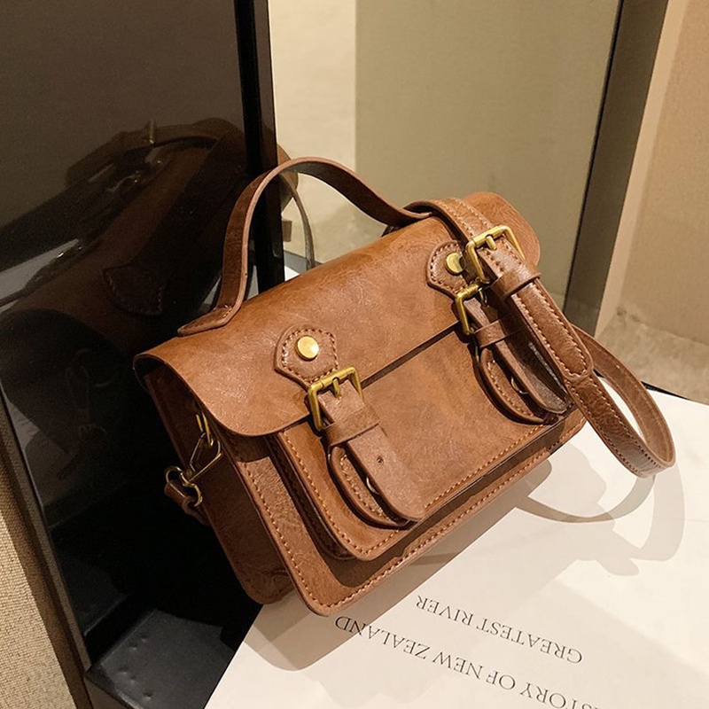 Túi Đeo Chéo Màu Sắc Tương Phản Phong Cách retro Cho Nữ