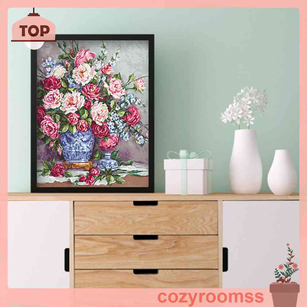 Toàn Bộ Bộ Tranh Thêu Chữ Thập 11CT DIY Hình Hoa Xinh Xắn