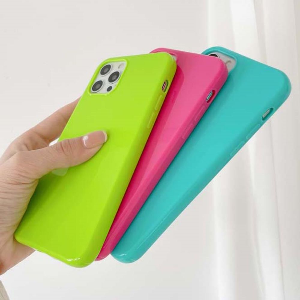 Ốp Điện Thoại Silicone Mềm Siêu Mỏng Màu Neon Cho IPhone 14 13 12 11 Pro Max X XS XR 8 7 Plus
