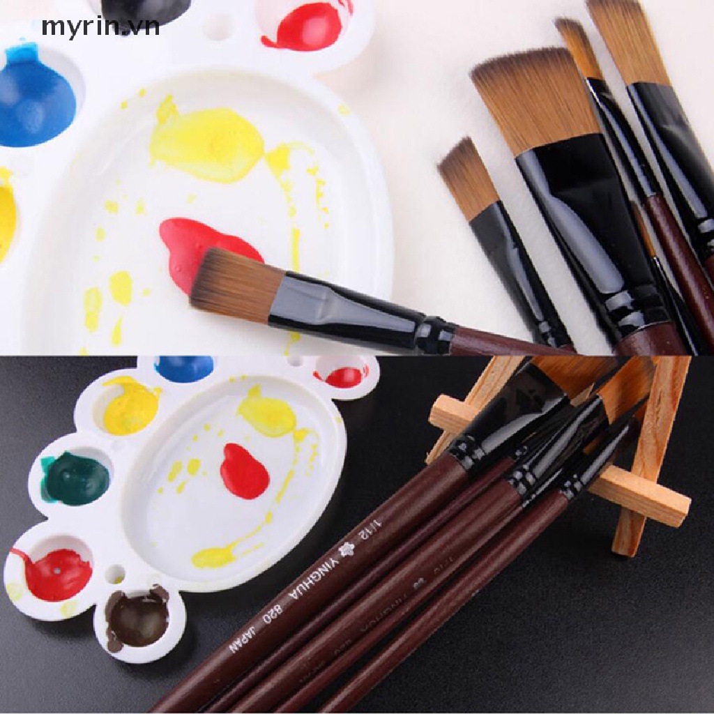 Set 6 Cọ Nylon Cán Nhựa Acrylic Cho Họa Sĩ Nghệ Thuật