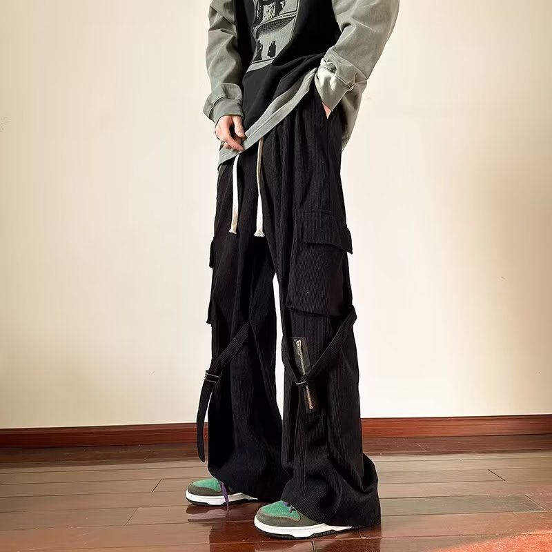 Quần Dài Vải Nhung Phong Cách Đường Phố Nhật Bản Cá Tính Cho Nam