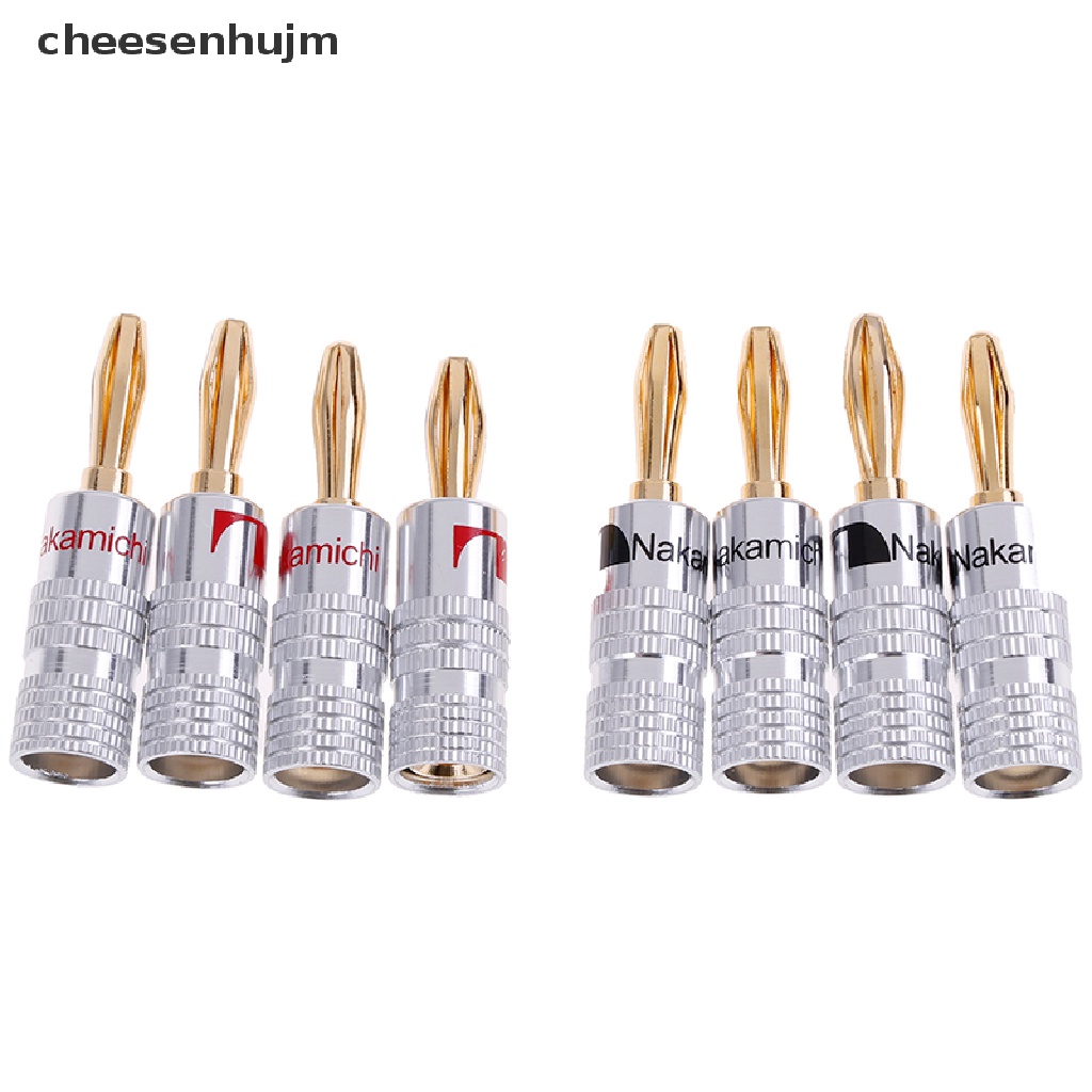 Set 4 Cặp Jack Cắm Bắp Chuối Mạ Vàng 24K Nối Loa Âm Thanh Vn