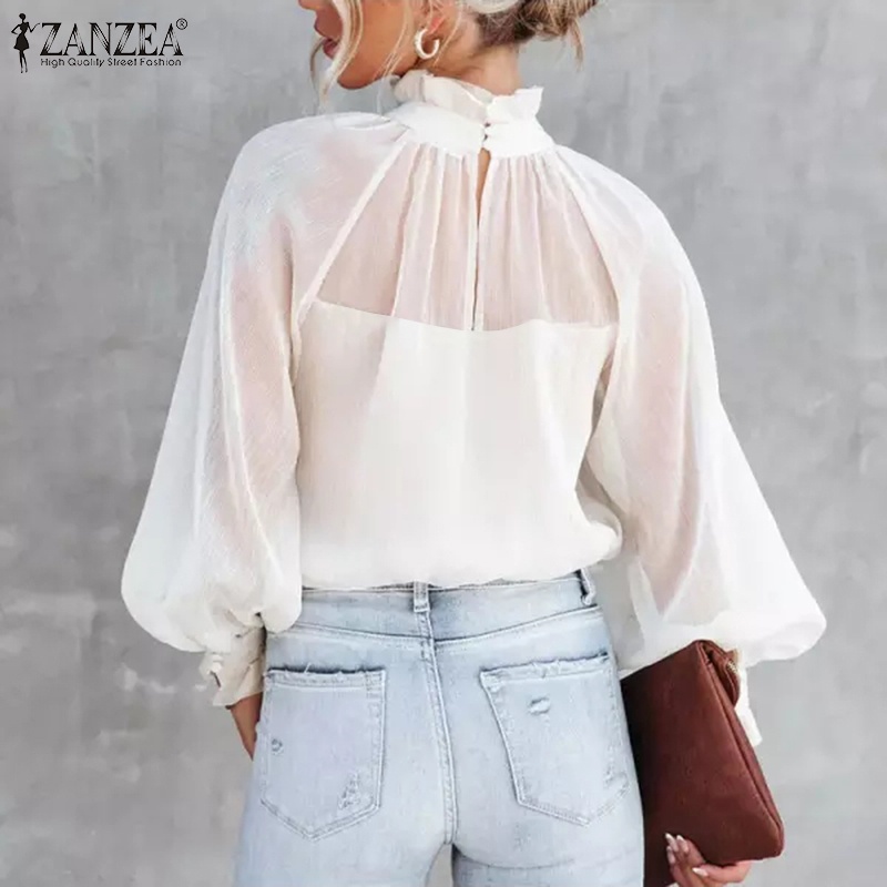 Zanzea Áo Nữ Tay Dài Cổ Đứng Thời Trang Cá Tính