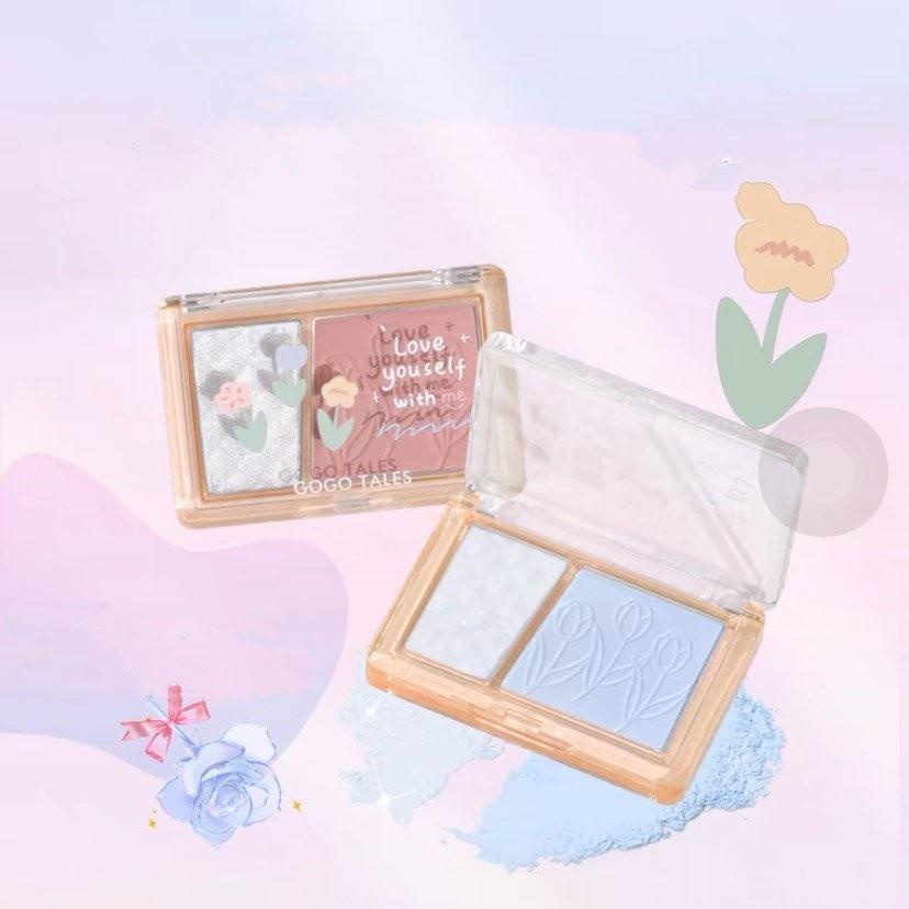 Bảng má khối highlight  Gogo tales phấn má hồng kiêm bắt bắt sáng Among Flower GT421 màu xinh bắt sáng tốt lâu trôi