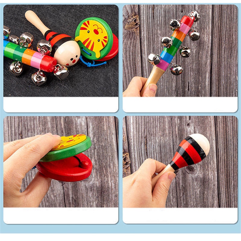 Đồ Chơi Lục Lạc Cầm Tay Theo Phương Pháp Montessori Cho Bé 1-0 - 12 Tháng Tuổi