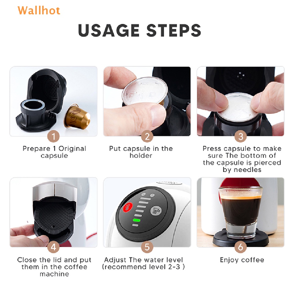 Wallhot> Reusable Coffee Capsule Adapter for Dolce Gusto Genio S Crema Pod Grinder well