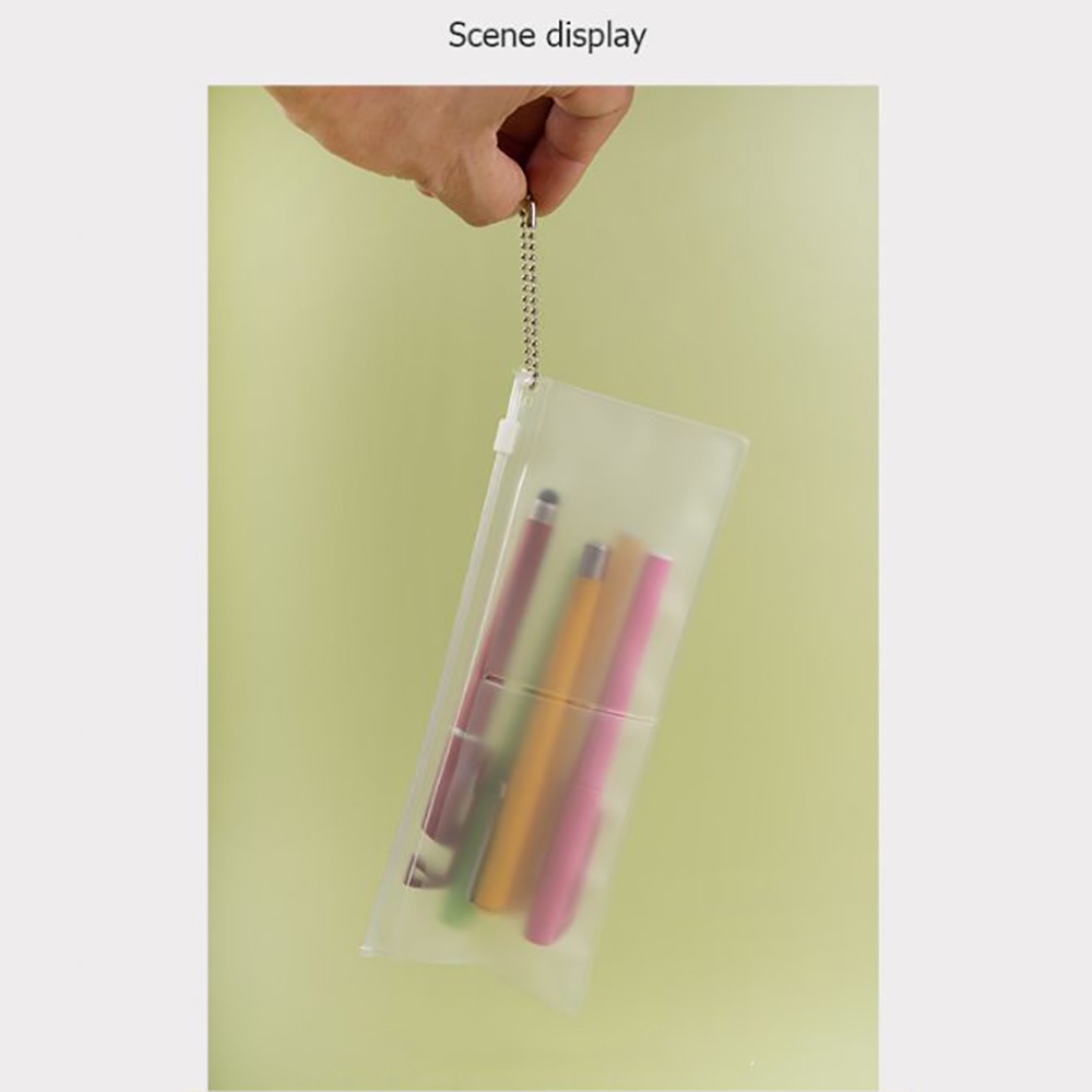 Bóp Viết PVC Trong Suốt Hai Khóa Kéo Chống Nước Sáng Tạo