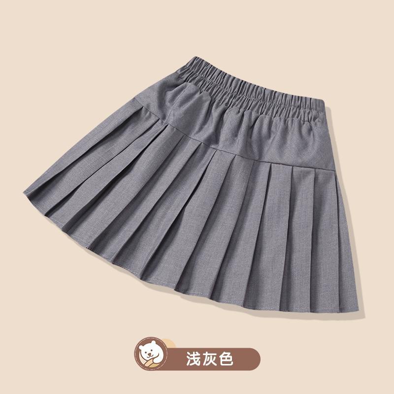 Chân Váy Ngắn Xếp Ly Màu Xám Đen Phong Cách Mới Cho Bé Gái