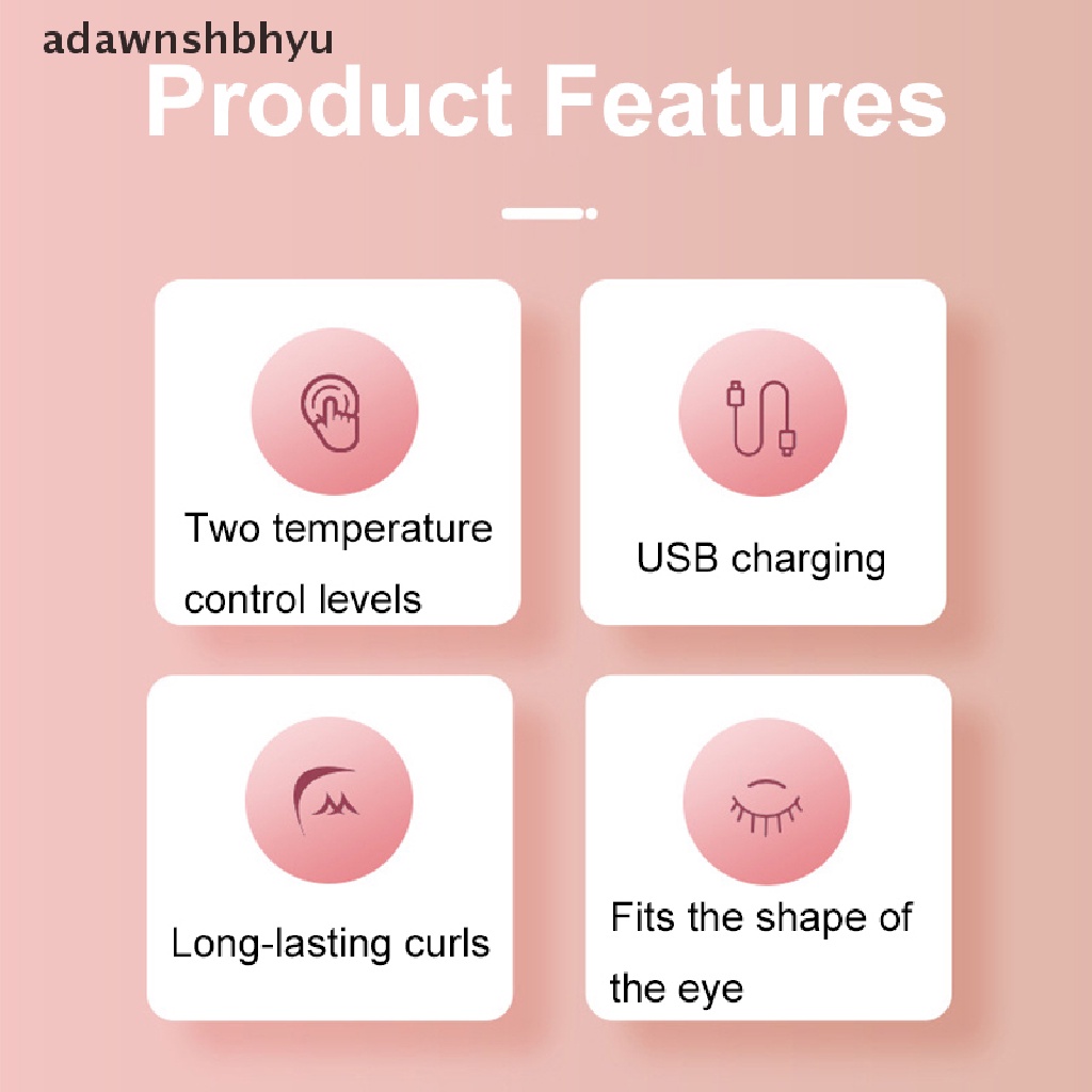 Dụng Cụ Uốn Cong Lông Mi Bằng Nhiệt Sạc USB Tiện Lợi