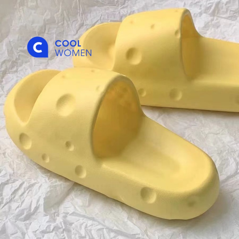 Dép Đi Trong Nhà Đế Dày Hình Phô Mai Thời Trang Mùa Hè Cho Nữ
