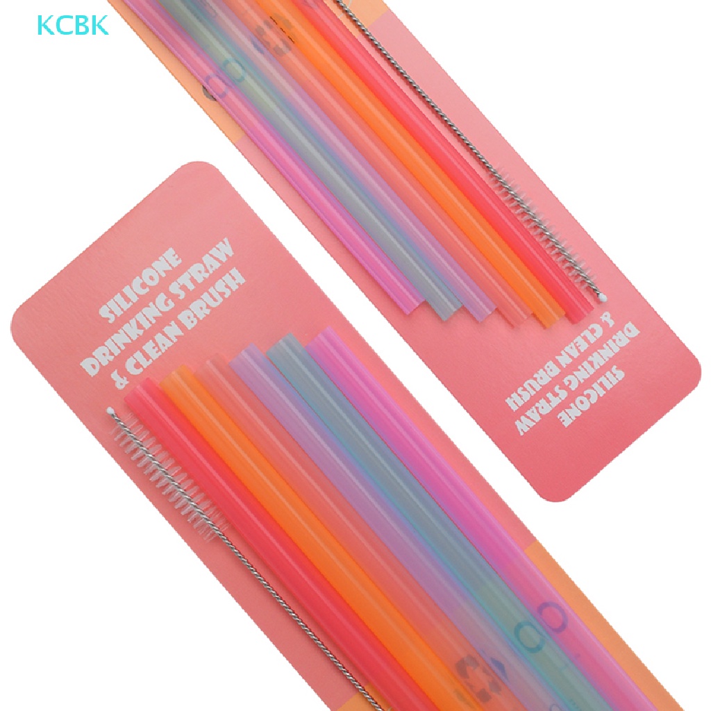Bộ 6 Ống Hút Silicon Trong Suốt Tái Sử Dụng Tiện Lợi