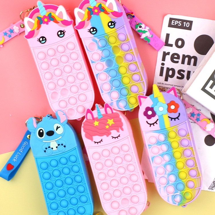 Túi Đựng Bút Silicon Sức Chứa Lớn In Hình rodenticide pioneer Hoạt Hình Cho Trẻ Em