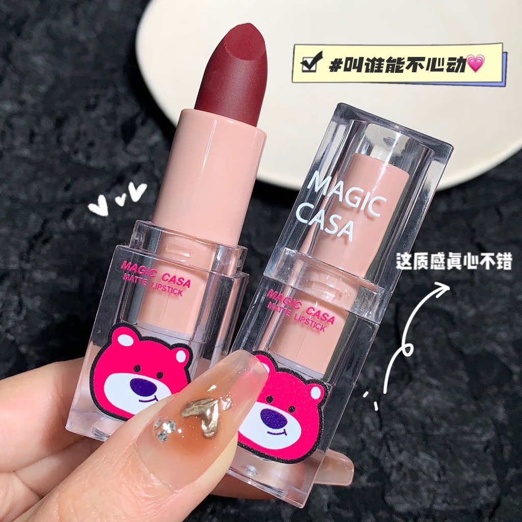 Son Lì Mềm Mượt Như Nhung Thương Hiệu MAGIC CASA Raspberry Bear