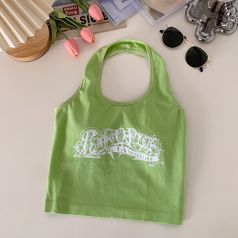 Áo Croptop Dệt Kim Hai Dây Hở Lưng Có Đệm Ngực Gợi Cảm Thời Trang Mùa Hè Cho Nữ