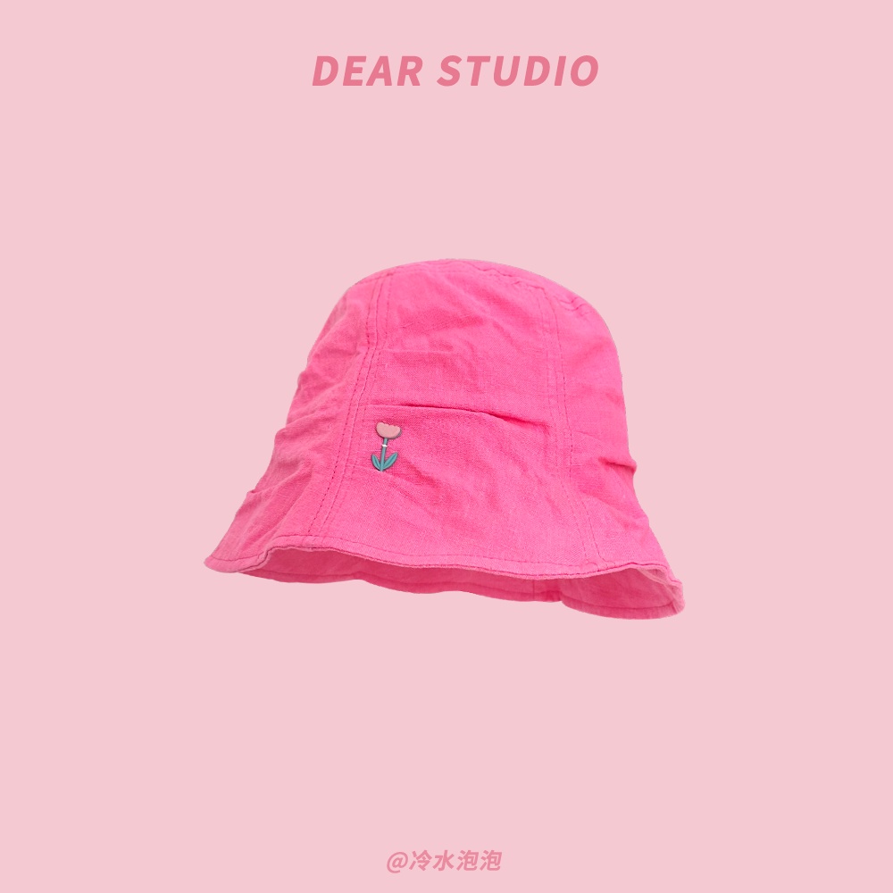 Mũ Bucket Xếp Ly Hình Hoa Tulip Phong Cách Nhật Bản Ngọt Ngào Cho Nữ