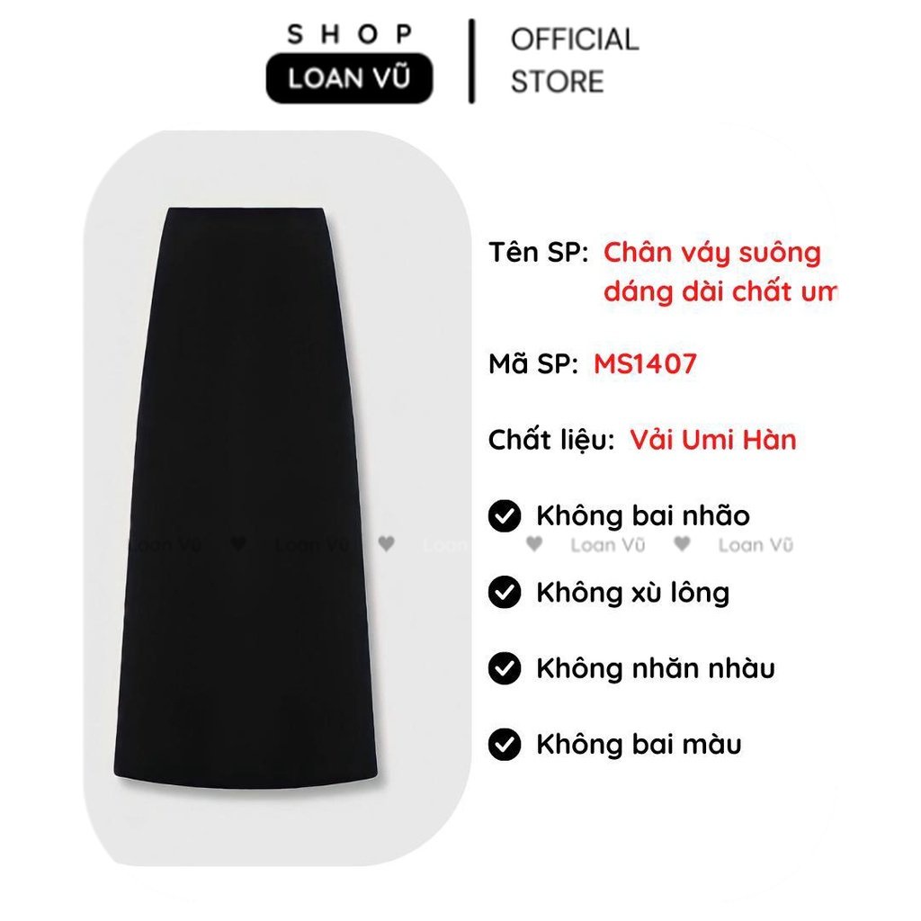 Chân váy A dáng dài chất umi - ms1407