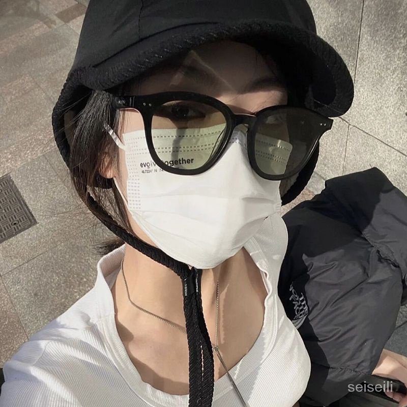 Kính Râm Gọng Đen Xanh Lá Chống Nắng Mặt Tròn Mỏng Mặt To Phù Hợp Làm Quà Cao Cấp Phong Cách Mới Cho Nam Và Nữ