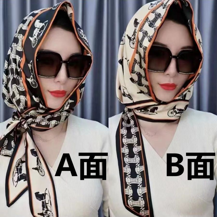 Khăn Choàng Lụa satin Hai Lớp Đa Năng Thời Trang Xuân Hè Hàng Mới