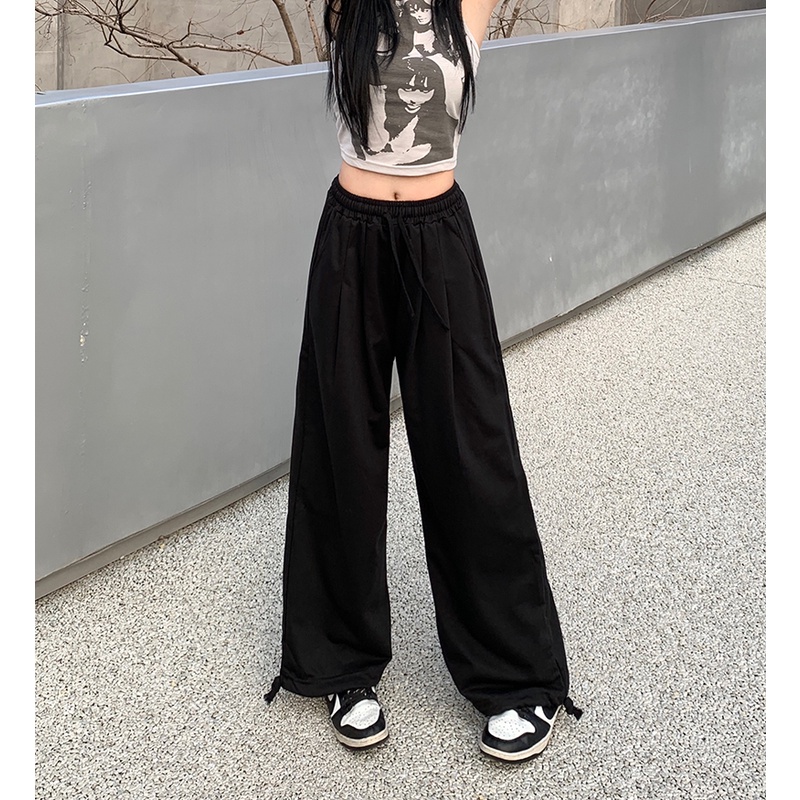 Nrvp [Hàng Có Sẵn] Quần Thể Thao Dài Oversize Phong Cách Đường Phố Hàn Quốc Thời Trang Nữ