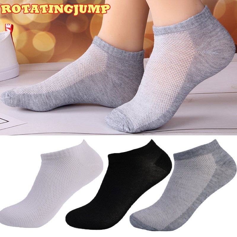 1 Đôi Vớ Thể Thao Bằng cotton Lưới Mỏng Thoáng Khí Màu Trơn Chống Trượt Thấm Hút Mồ Hôi Mềm Mại Thời Trang Mùa Hè Cho Nam Và Nữ