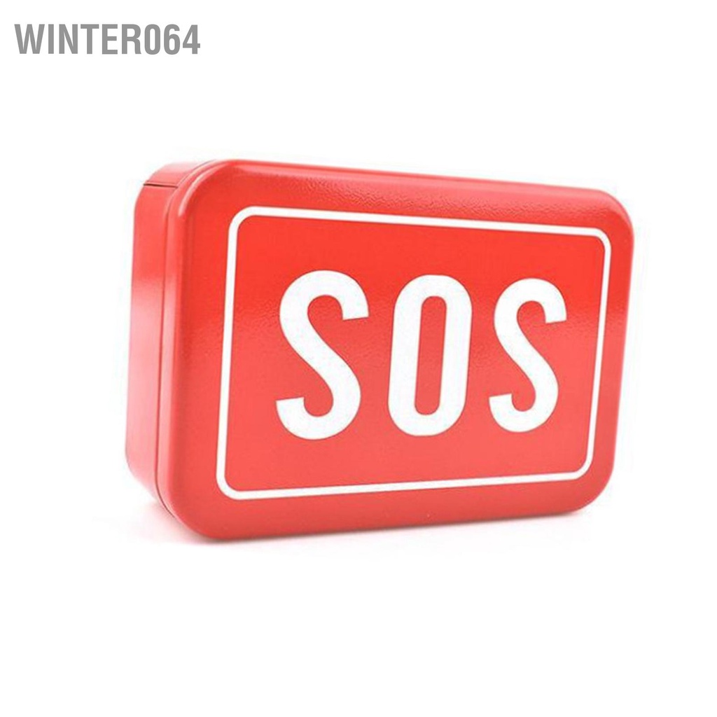 Hộp rỗng hình chữ nhật nhỏ Mẫu SOS Công cụ ngoài trời Thiết bị lưu trữ sắt cho cắm trại Winter064