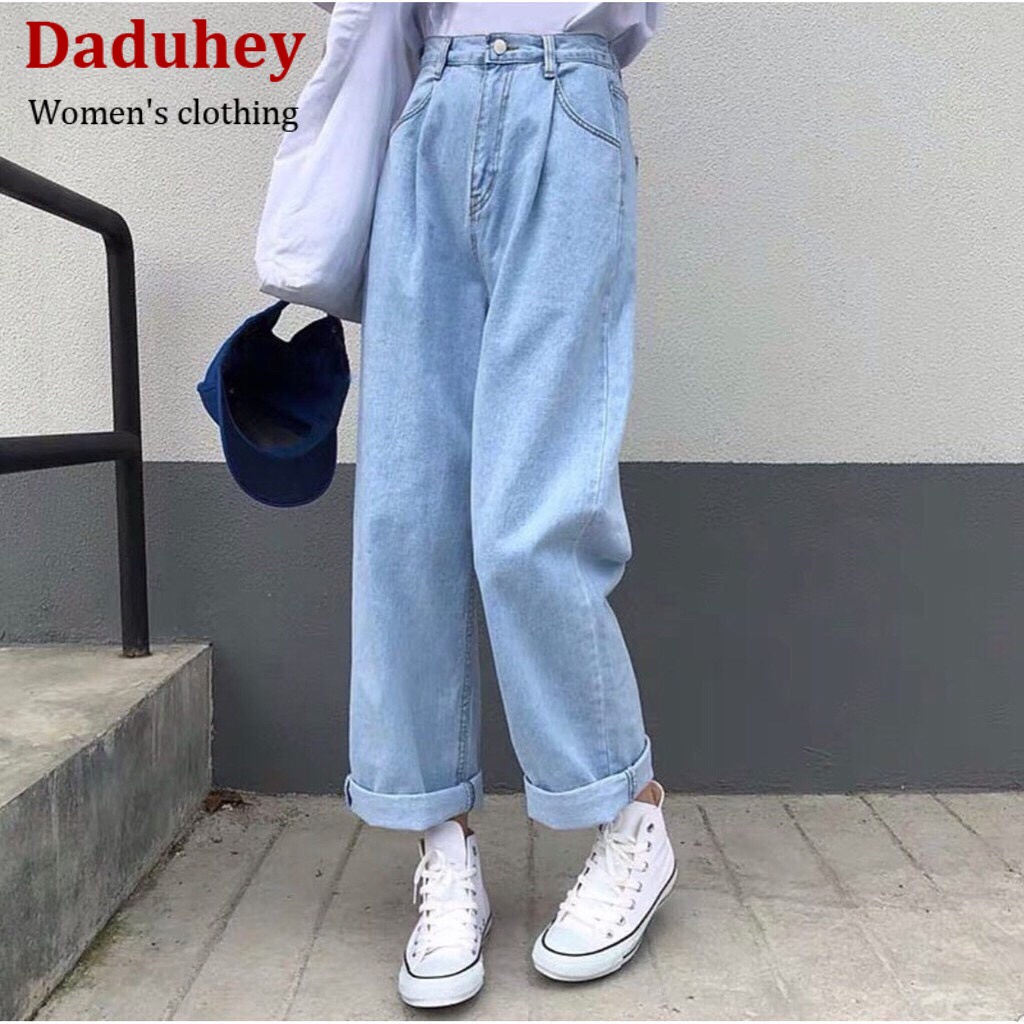 DaDuHey💕 New Korean Version of INS Dirty Pink Casual Pants High Waist Loose Wide Leg Pants Large Size Trousers