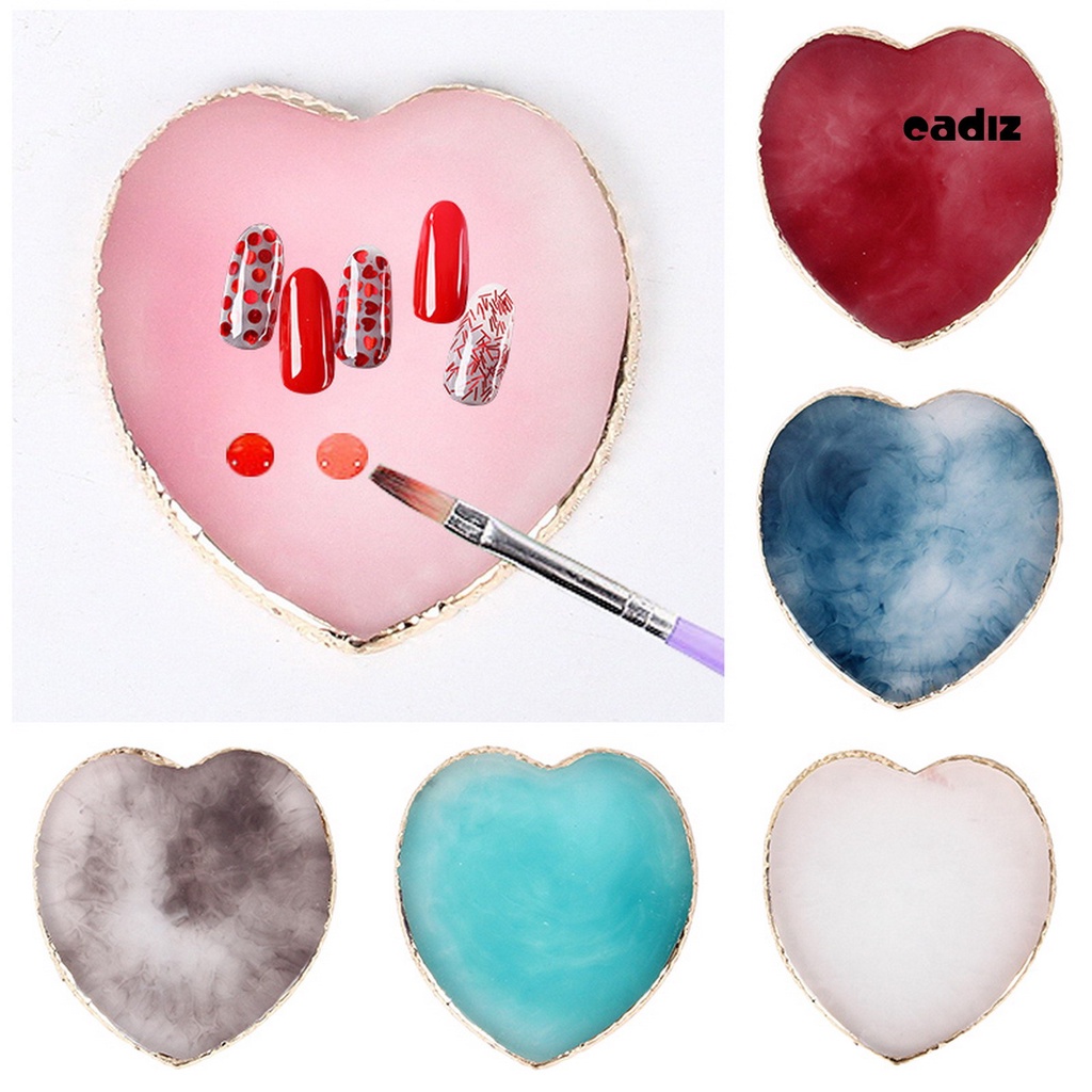 Bảng Pha Màu Vẽ Móng Nghệ Thuật Viền Tròn Trái Tim Phong Cách Nhật Bản