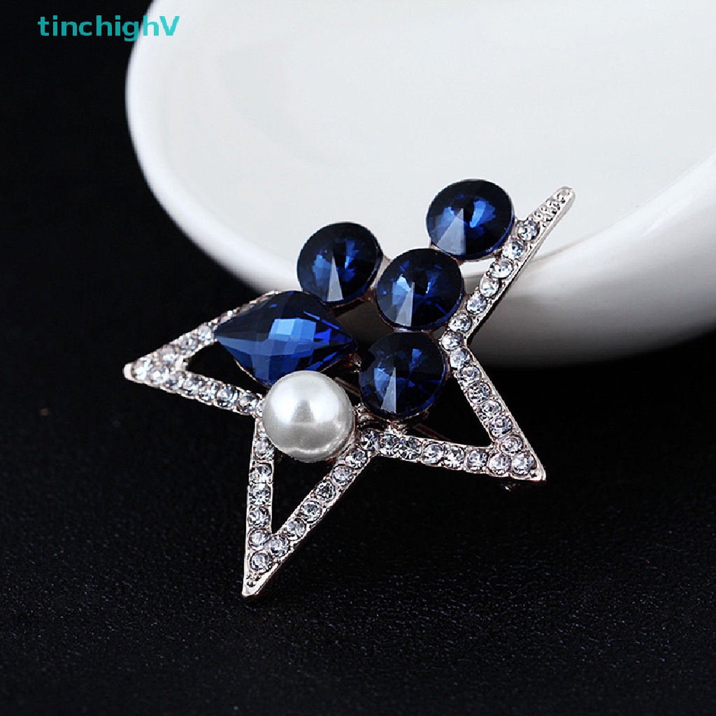 [TinchighV] Ghim Cài Áo Hình Ngôi Sao Rỗng Đính Pha Lê / Ngọc Trai Sáng Bóng Thời Trang Dự Tiệc Cho Nữ [Mới]