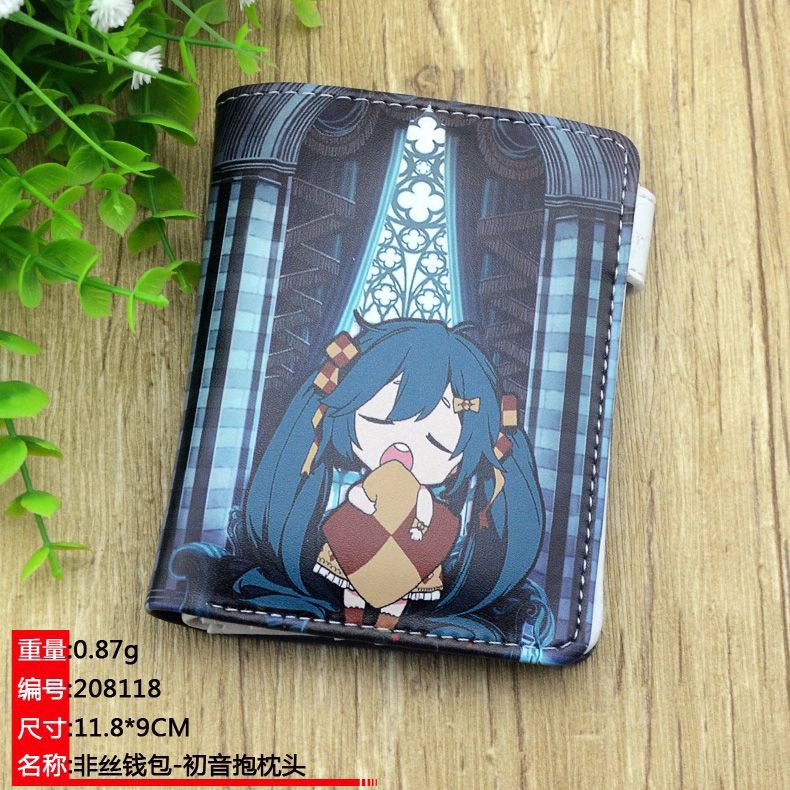 Hatsune Miku Short Wallet Miku Cartoon Printing Anime Coin Purse