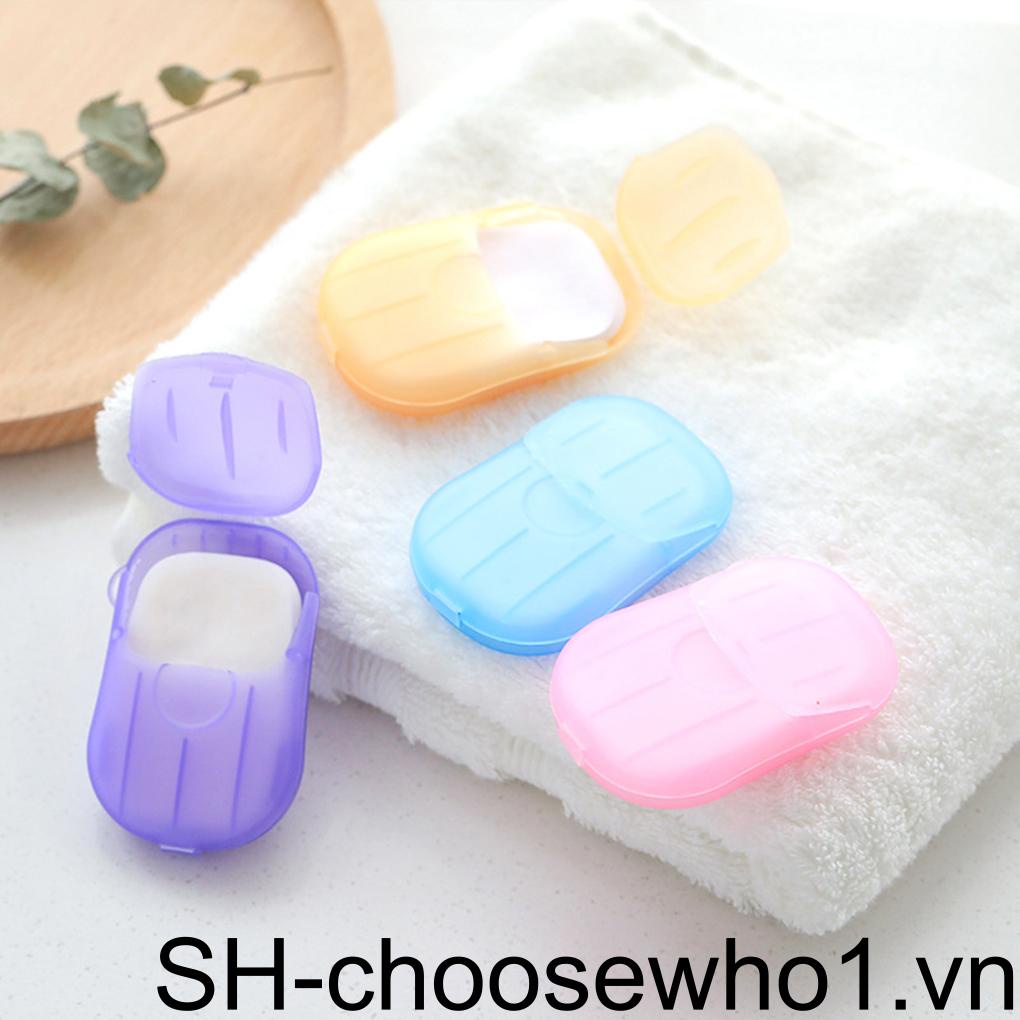 Hộp 1 / 10 Tờ 20 Miếng Xà Phòng Giấy Dùng Một Lần Tiện Dụng Khi Đi Du Lịch