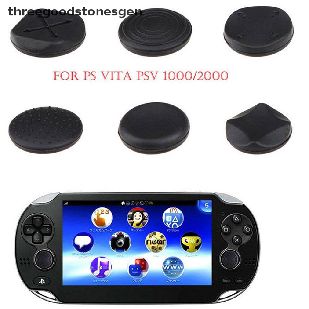 Set 6 Nắp Đậy Nút Điều Khiển Tay Cầm Chơi Game Sony PlayStation Psvita PS Vita 1000 / 2000 Tss Bằng Silicon