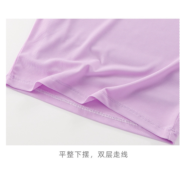 80-150cm Mùa Hè Thoáng Mát Màu Kẹo Trẻ Em Mùa Hè Áo Thun Tay Ngắn Cổ Tròn Băng Lụa Lắc T Bé Trai Bé Gái Hàng Đầu Màu Trơn