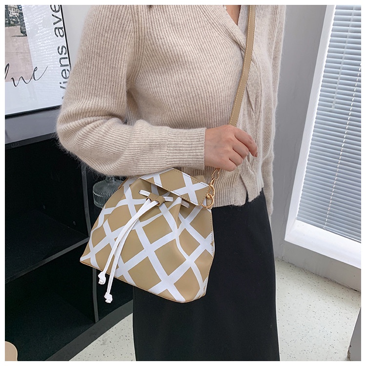 Túi Xách JASMIN NOIR Bucket Họa Tiết Sọc Caro Thiết Kế Đơn Giản Thời Trang Cho Nữ