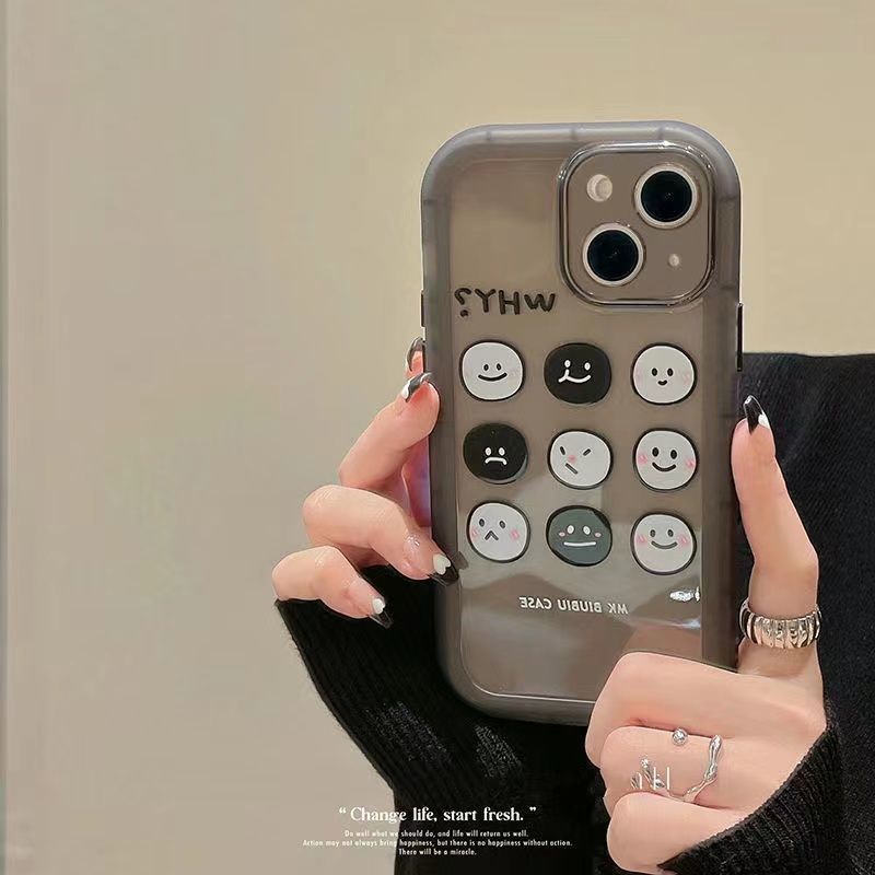 ✅Ốp Điện Thoại Mềm In Hình Mặt Cười Đơn Giản Cho iPhone 14 / 13promax 12 11 7p / 8plus