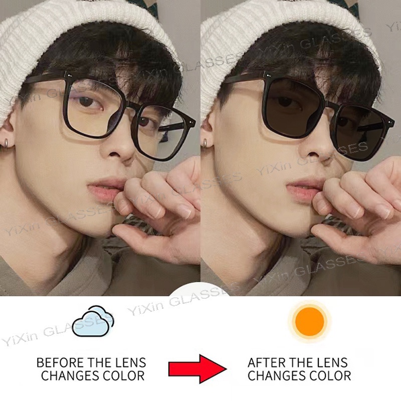 Kính Chống Tia Bức Xạ Quang Học Tròng Vuông Đơn Giản Bảo Vệ Mắt Cho Nam Nữ