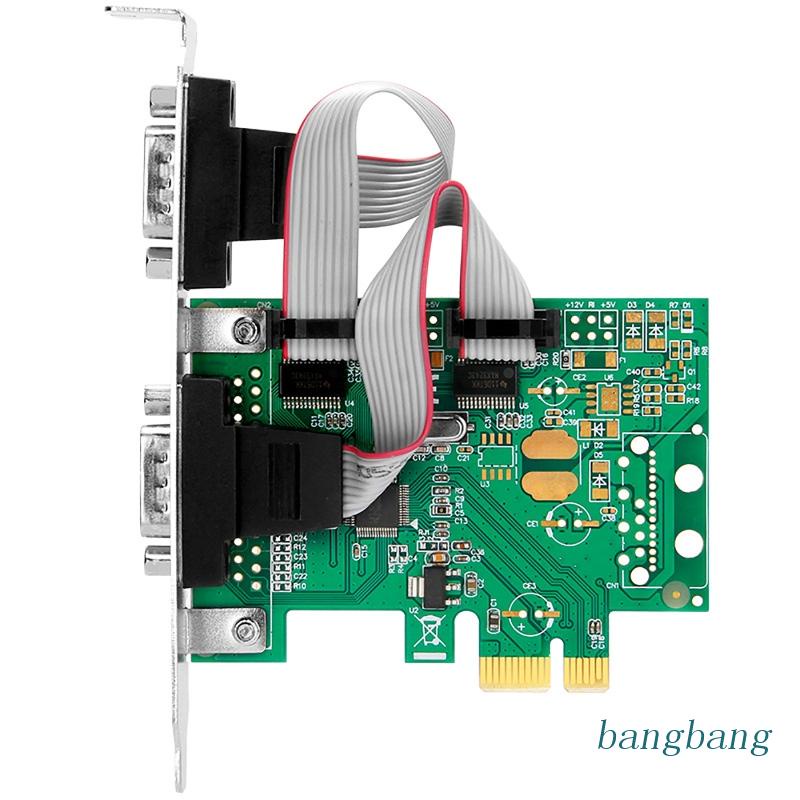Bang PCIE 2 Port Serial Expansion Card PCI for Express PCI-E to DB9 x2 RS232 COM Adap