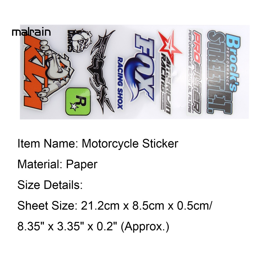 Bộ 5 Miếng Dán Trang Trí Xe Mô Tô Chống Mòn Bền Bỉ