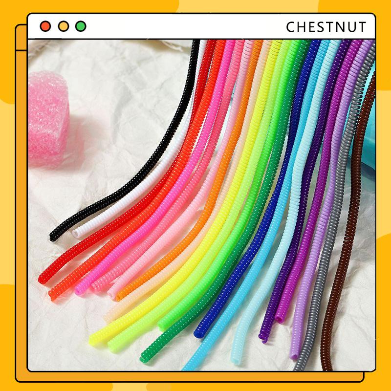 60cm Dây cuốn sạc điện thoại nhiều màu bảo vệ cáp tai nghe không đứt gẫy-CT