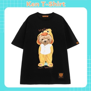 Áo thun nam nữ form gấu cosplay vịt vàng, áo thun nam nữ ken t-shirt dc257.